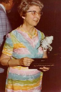 Alice M. Moulton at retirement recognition, 1977